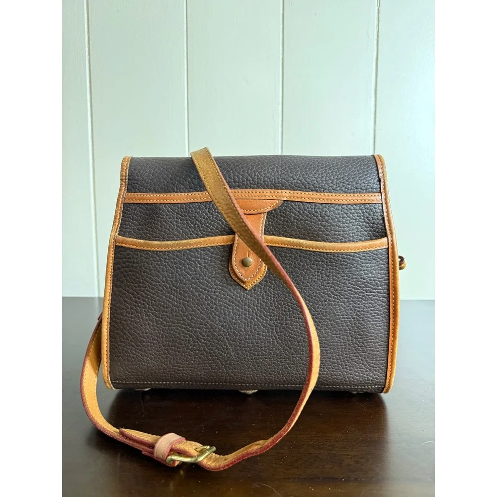 Dooney & Bourke Crossbody Bag Women's All Weather Leather Brown Vintage Made USA